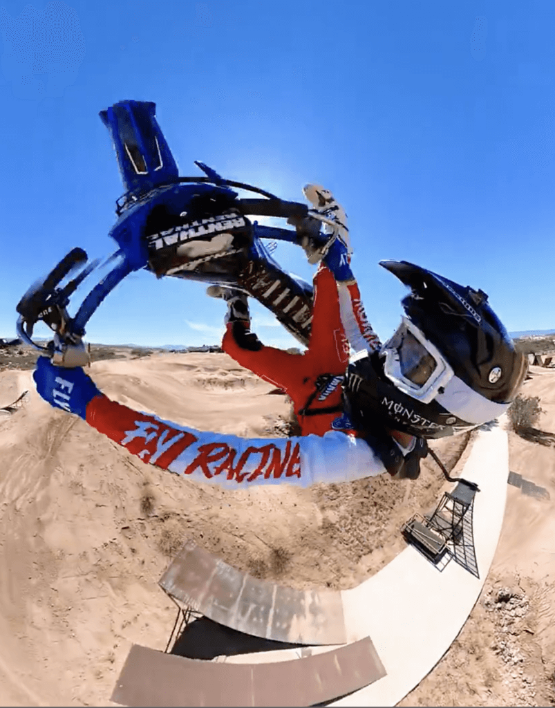360 video motocross whip shot